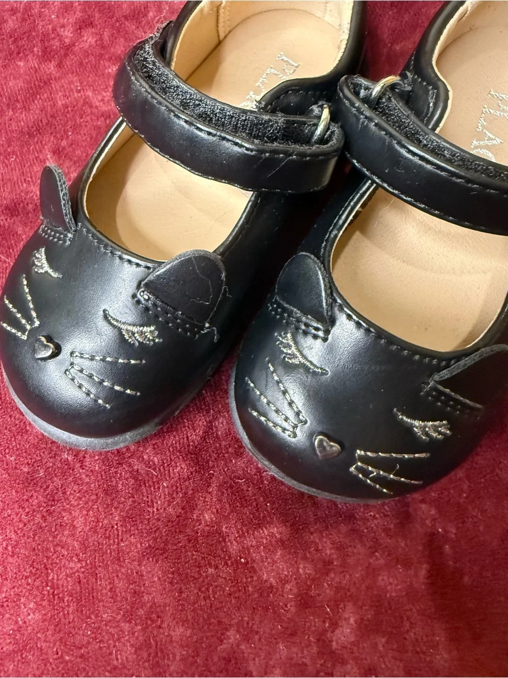 Children’s Place Black Kitty Cat Baby Shoes